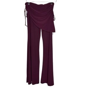 Belly Dance Pants Purple Harem Flare Wrap Skirt Overlay Festival Boho S/M